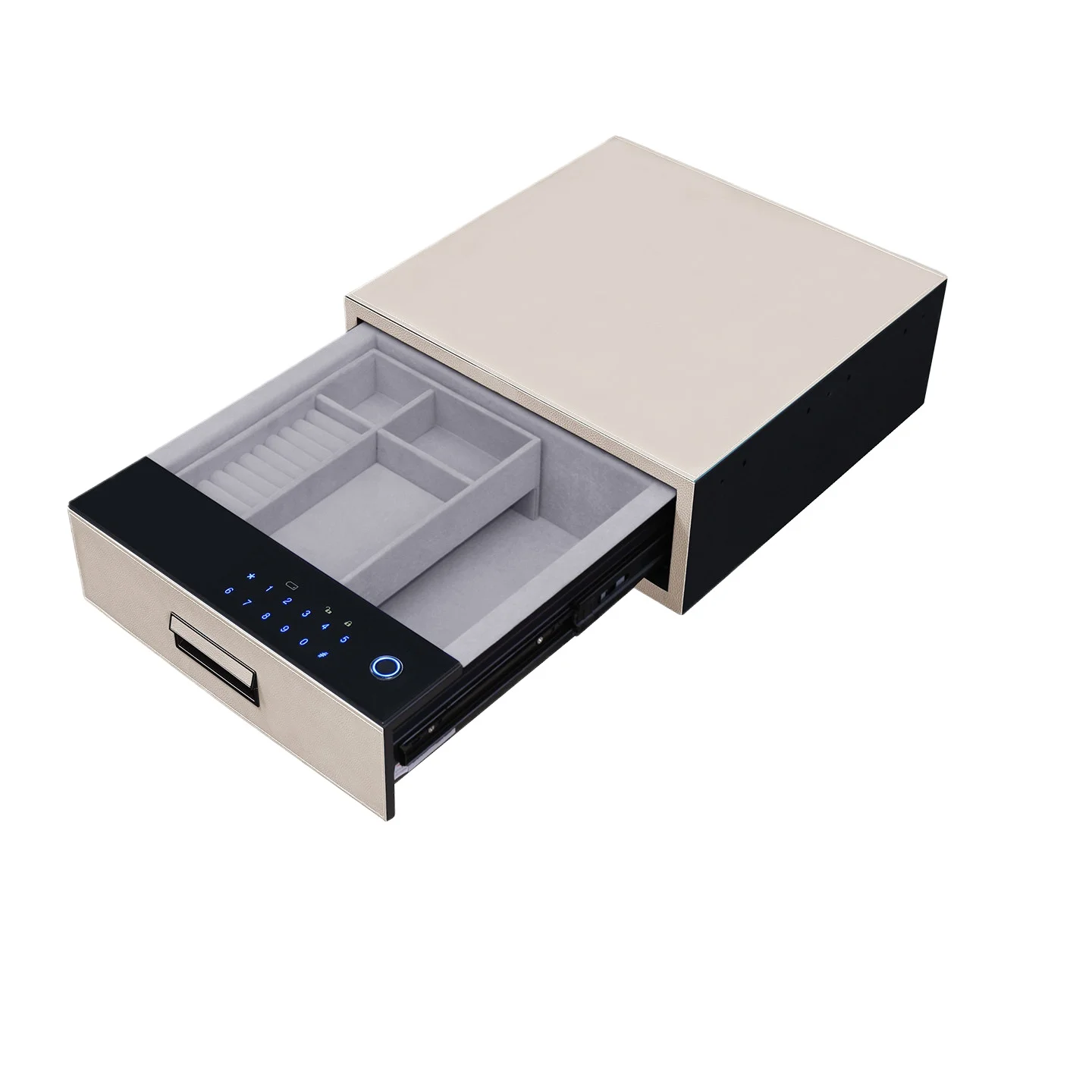 Leather Password Drawer Home Anti-theft Small Embedded New Gold Jewelry Fingerprint Bedside Safe