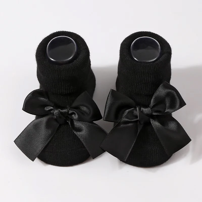 Baby Socks Cotton Spring Autumn Newborn Sock Girls Cute Bowknot Design Newborn Girls Infant Kids Socks Anti-Slip