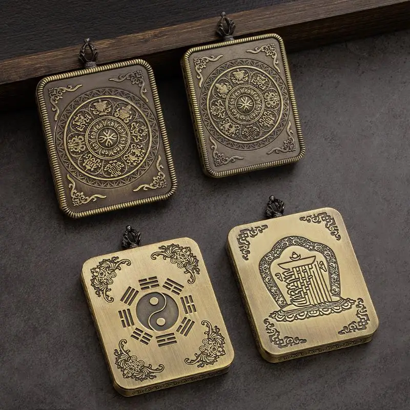 Tibetan Thangka Box Pendants Nepal Buddha Charms Women Charm For Necklace Alloy Handmade Pendant Ornaments