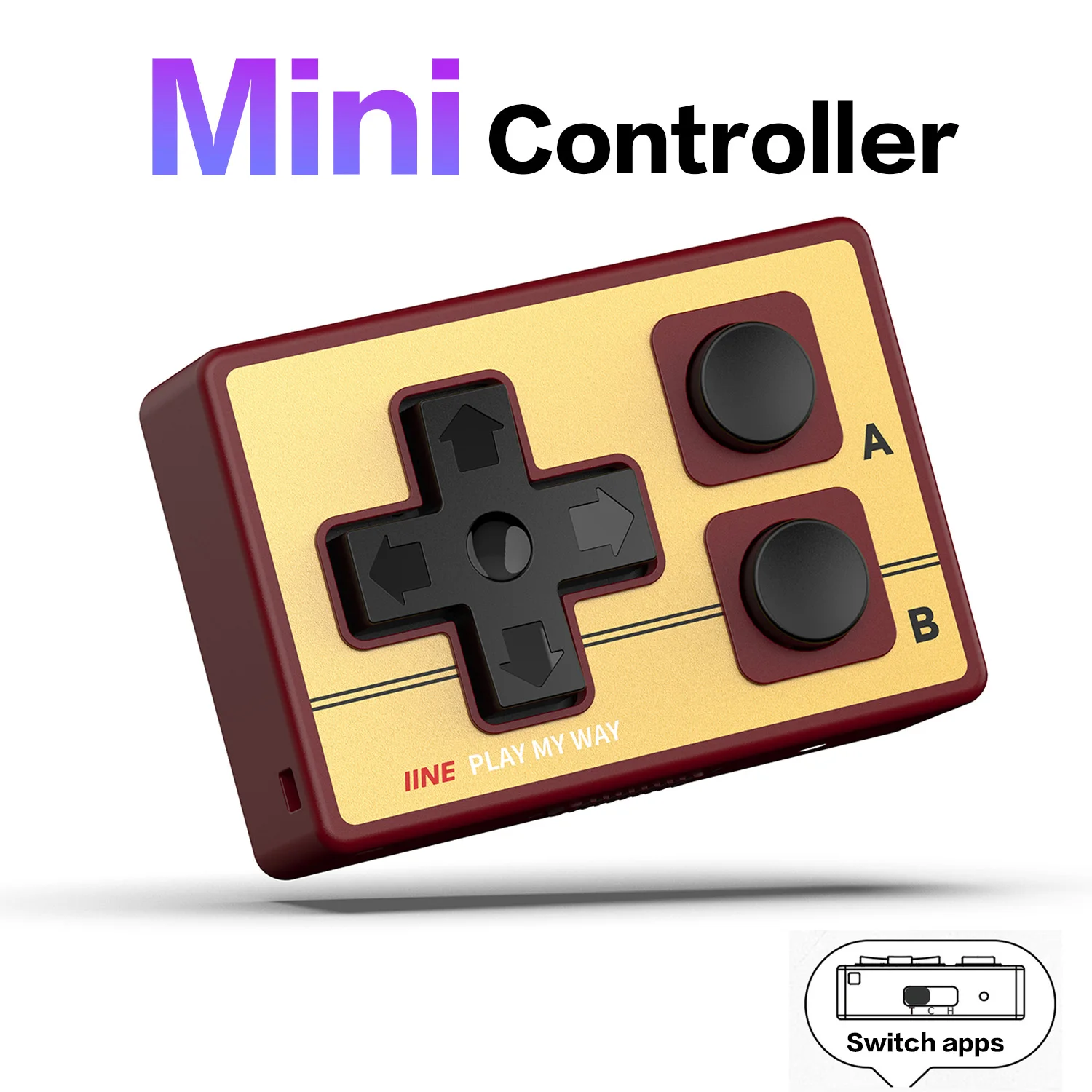 

Мини-контроллер Gamebrick IINE в стиле ретро/портативный контроллер/10 часов длительного срока службы батареи/совместимость с несколькими платформами/поддержка мыши