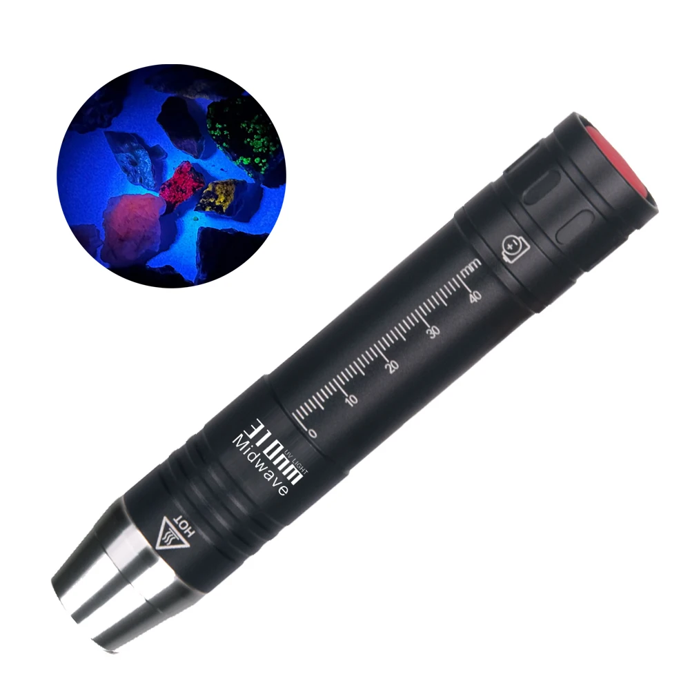 

Midwave 310nm UVB Rechargeable LED Flashlight, MW UV Torch Lamp, Fluorescent Rocks Phosphor, Ultraviolets LED Torch