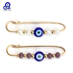 Lucky Eye Beads Evil Eye Charms Brooch & Pin Simple Crystal Brooch For Women Men Jewelry Crystal Buckle Clips EY5355