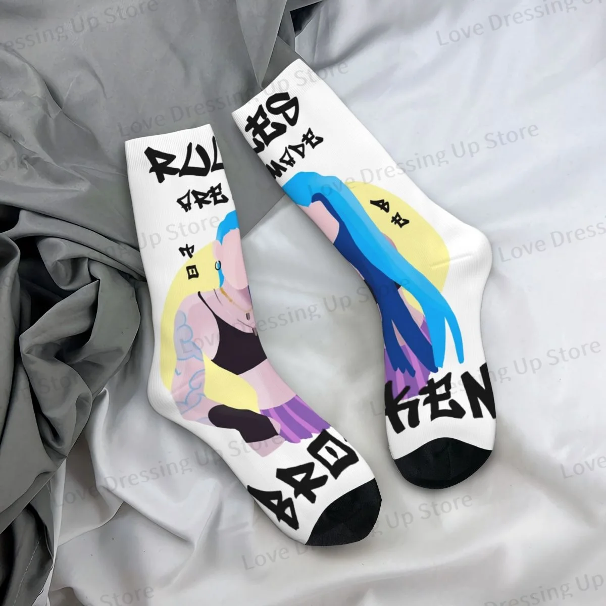 Rules Are Made To Be Broken Men Women Socks Windproof Novelty Spring Summer Autumn Winter Stockings Gift