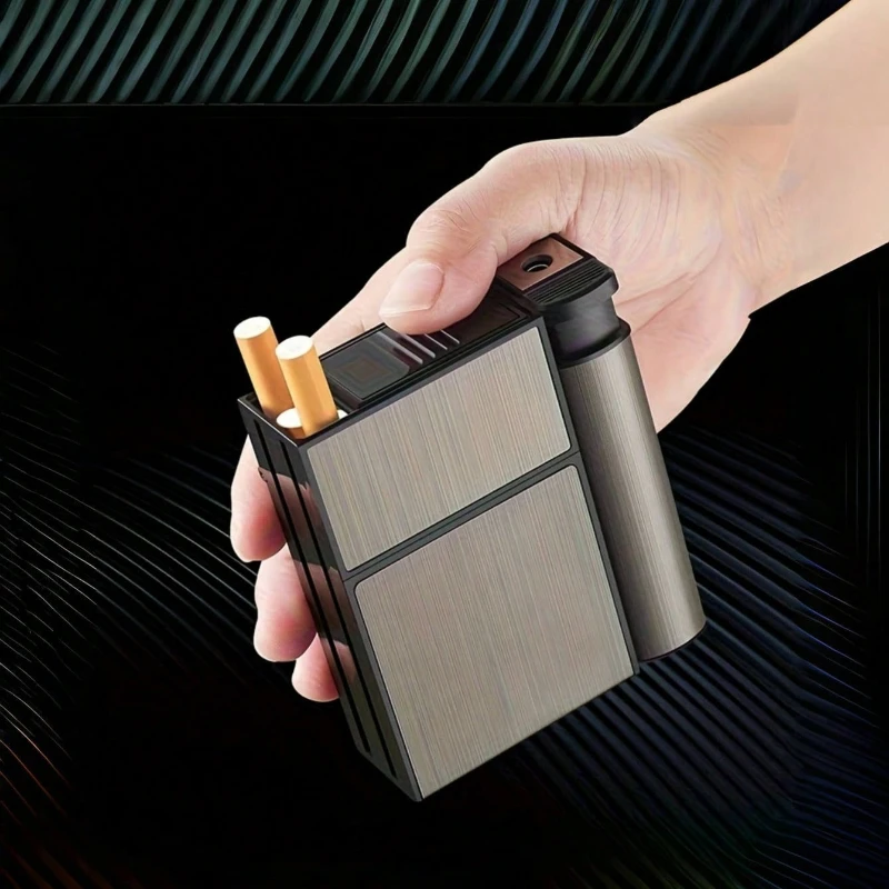 20PCS Capacity Metal Cigarette Case for 84mm Size with Lighter Case, Creative Cigarette Box Case Anti Pressure Moisture-proof