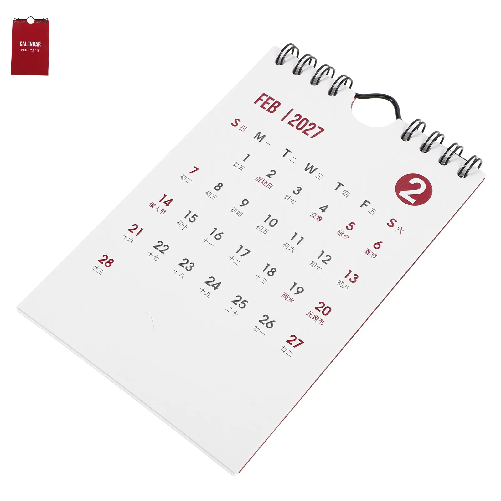 Small Wall Calendar 2026-2027 Artistic A6 Minimalist Notepad Planner Hanging Office Desk Decor Monthly Organizer