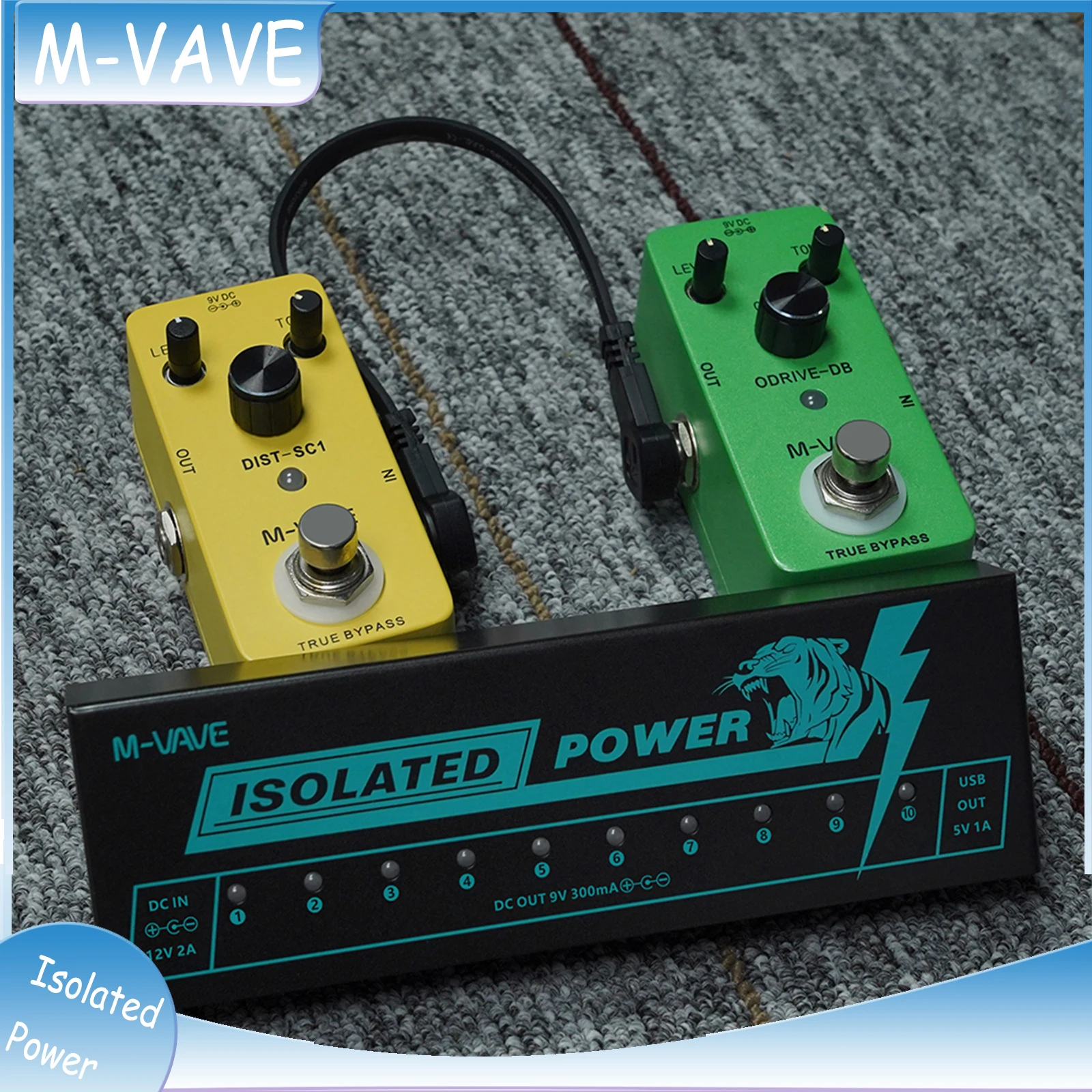 

Блок питания для педали эффектов для электрогитары, 10 изолированных выходов постоянного тока, 9 В, 300 мА, блок питания для педали, аксессуары для гитары