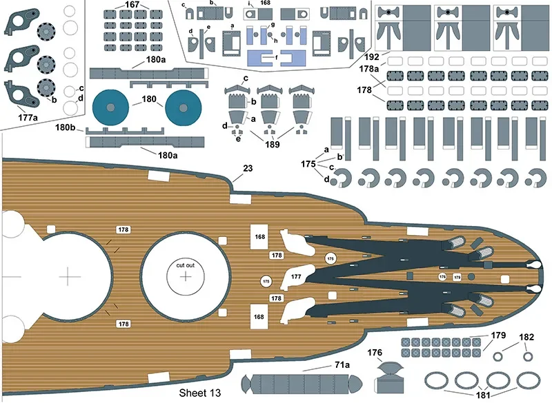 1/250 USS BB-39 Arizona Battleship 3D Paper Model