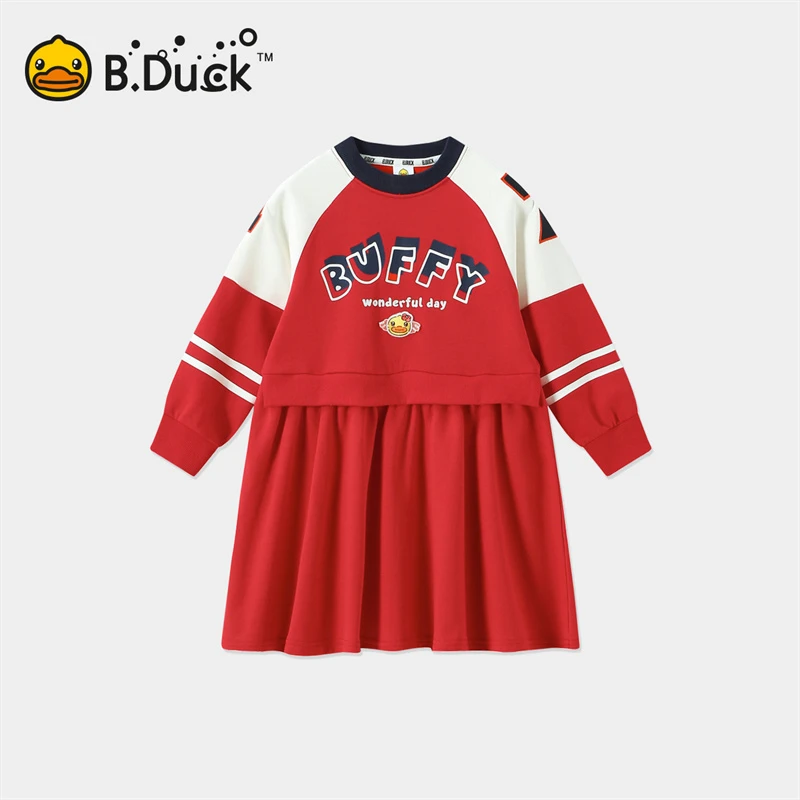 

B.Duck Kid's Clothes Girls' Dress New Autumn 2024 Style Cute and Sweet Dress for Festivals and Daily Life