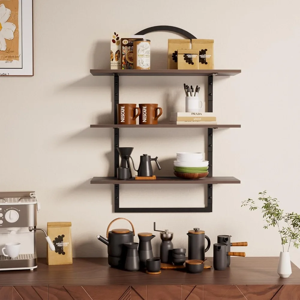 

3-Tier Wall-Mounted Shelving Unit, 24 x 31.5, Suitable for Various Rooms Including Bathroom, Bedroom, Toilet, Kitchen, Living Ro