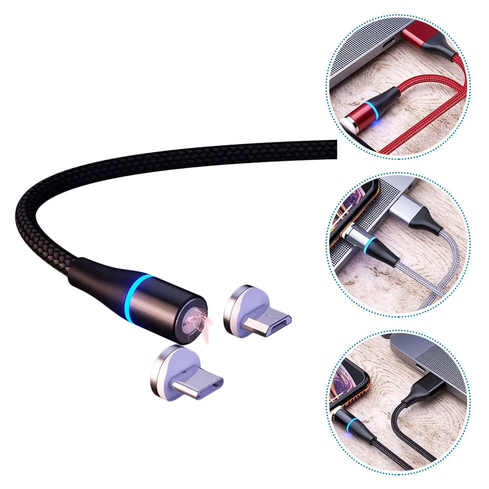 Kabel voor Type-C snel opladen 3A led-indicator Sterke automatische adsorptie USB-magneetkabel