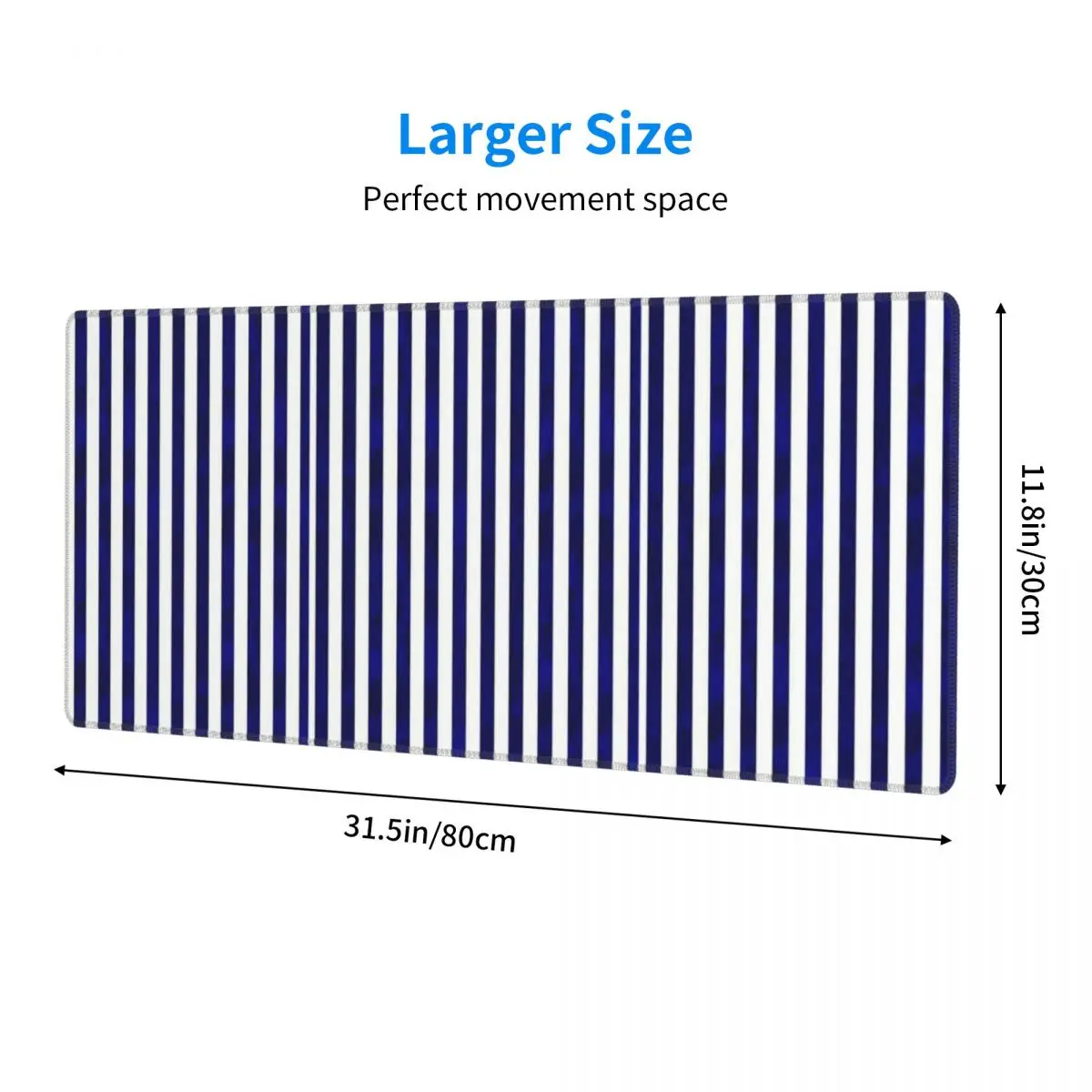 Large Mouse Pad Classic Stripes Navy Blue And White Gamer PC Laptop Mats Keyboard Carpet Computer Gaming Office Desk Mat