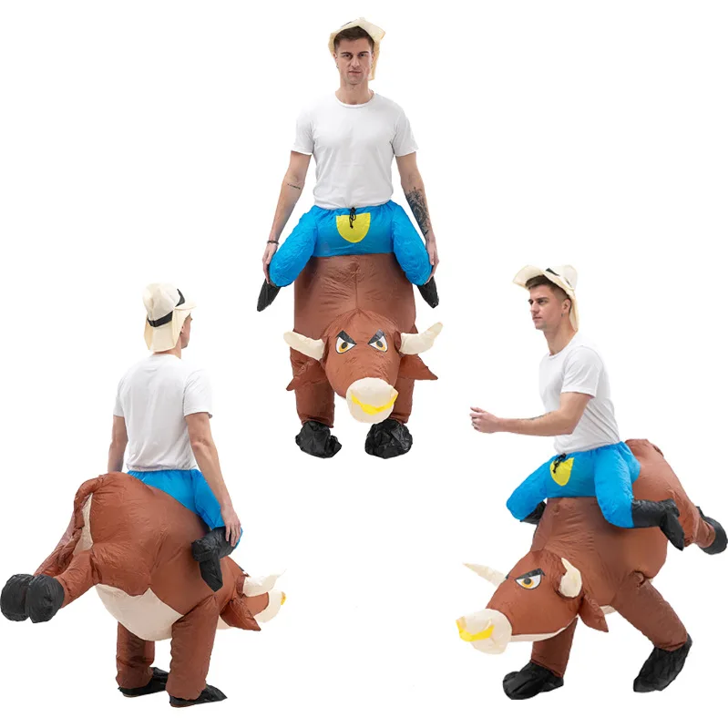Funny Inflatable Cow Cartoon Mascot Suit, Cosplay Costume for Holiday Gathering