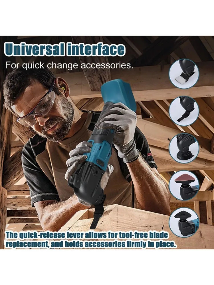 Makita Batterij Originele Makita DTM51 18V Draadloze Multitool 20000 OPM met 6 Bladen & Schuurpad voor Huisrenovatie Set - afbeelding 2