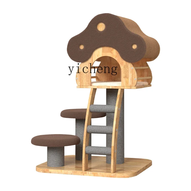 

ZC solid wood cat climbing frame is small and does not occupy an area of cat scratching board cat tree integration