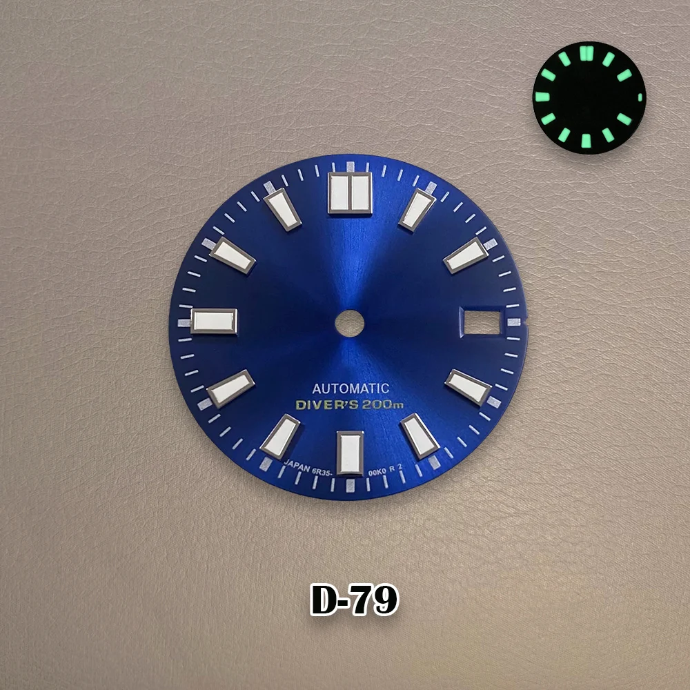 28.5mm High Quality S Logo NH35 Dial Sunray Dial Suitable For NH35/NH36/4R/7S Movement Green Luminous NH35 Watch Accessories   ﻿