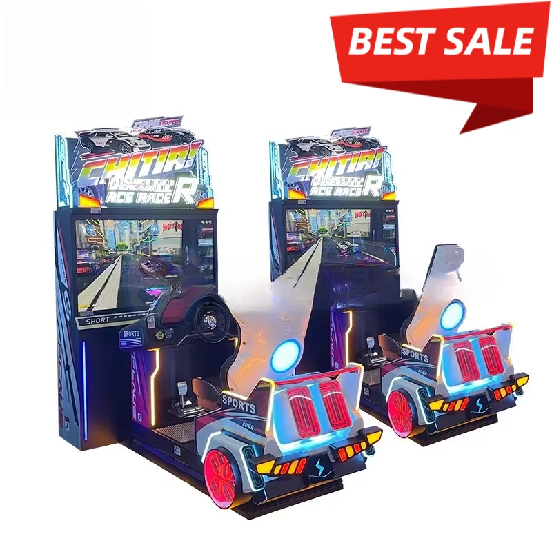 Ace Racing Coin Operated Arcade Driving Car Simulator Coin/Bill Acceptor English Language 110/220V for Game Centers Custom