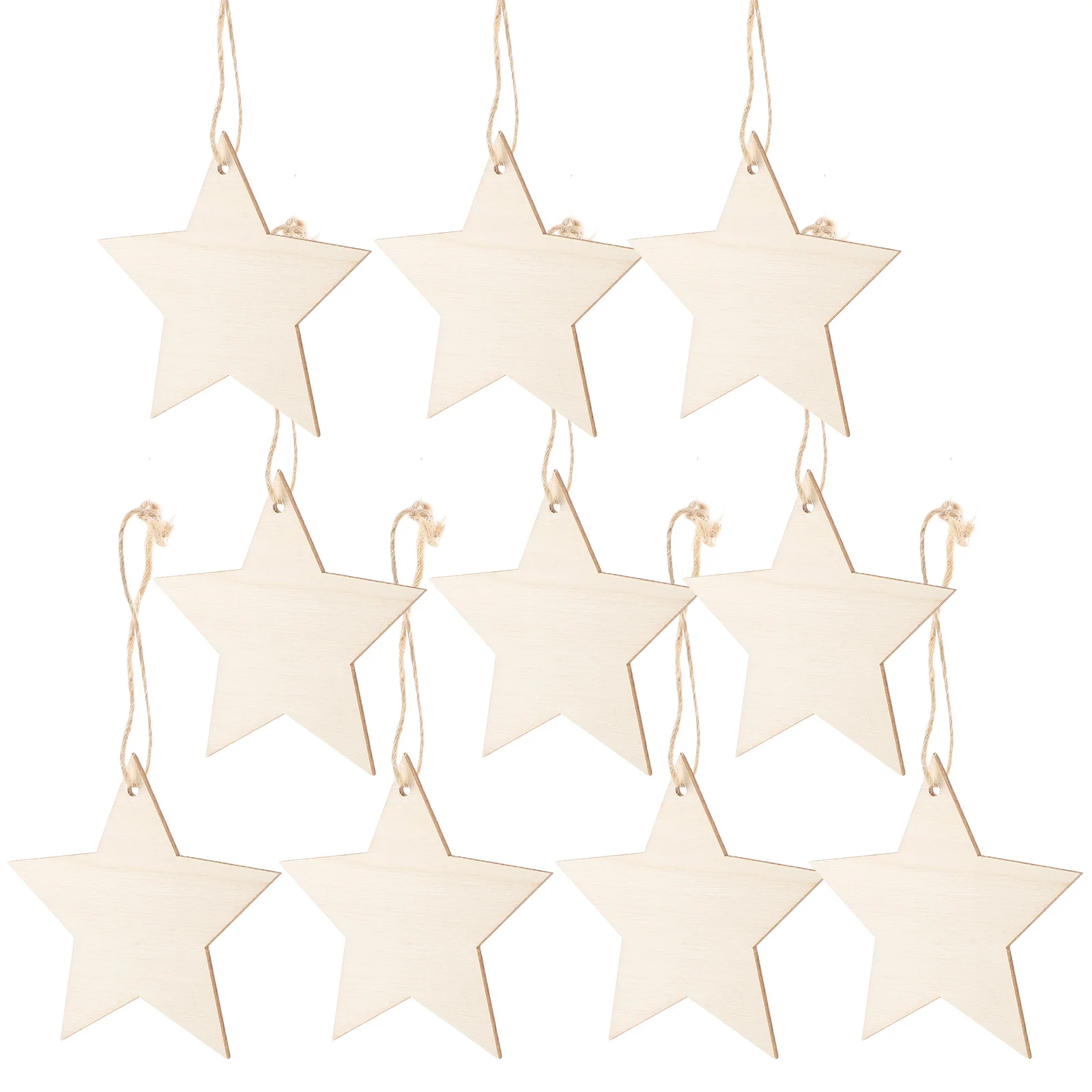 50 قطعة نجمة خشبية الخماسي معلقة المعلقات الزخرفية شجرة عيد الميلاد الحلي عيد الميلاد نافذة الباب لوازم معلقة Craft بها بنفسك الحرفية #5