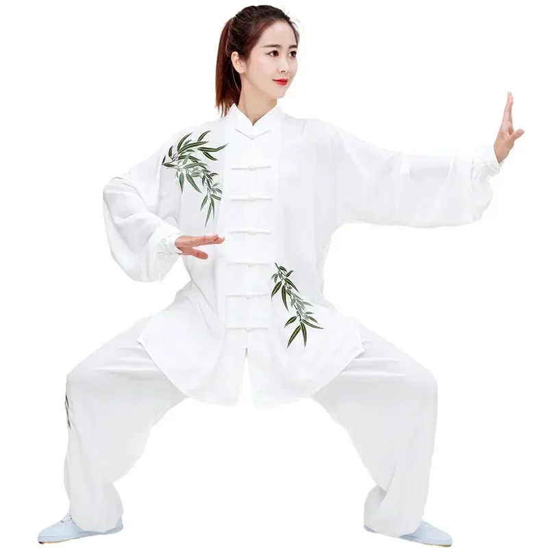 Tai Chi เสื้อผ้า Taiji Kung Fu เครื่องแบบ Unisex เย็บปักถักร้อย Elegant ศิลปะการต่อสู้สวมใส่ประสิทธิภาพการแข่งขันชุดสามชิ้น