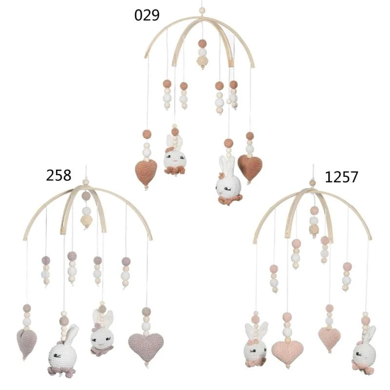 Giocattolo mobile per culla in legno per bambini, giocattolo per appendere il letto, sonaglio per neonati, 15UB
