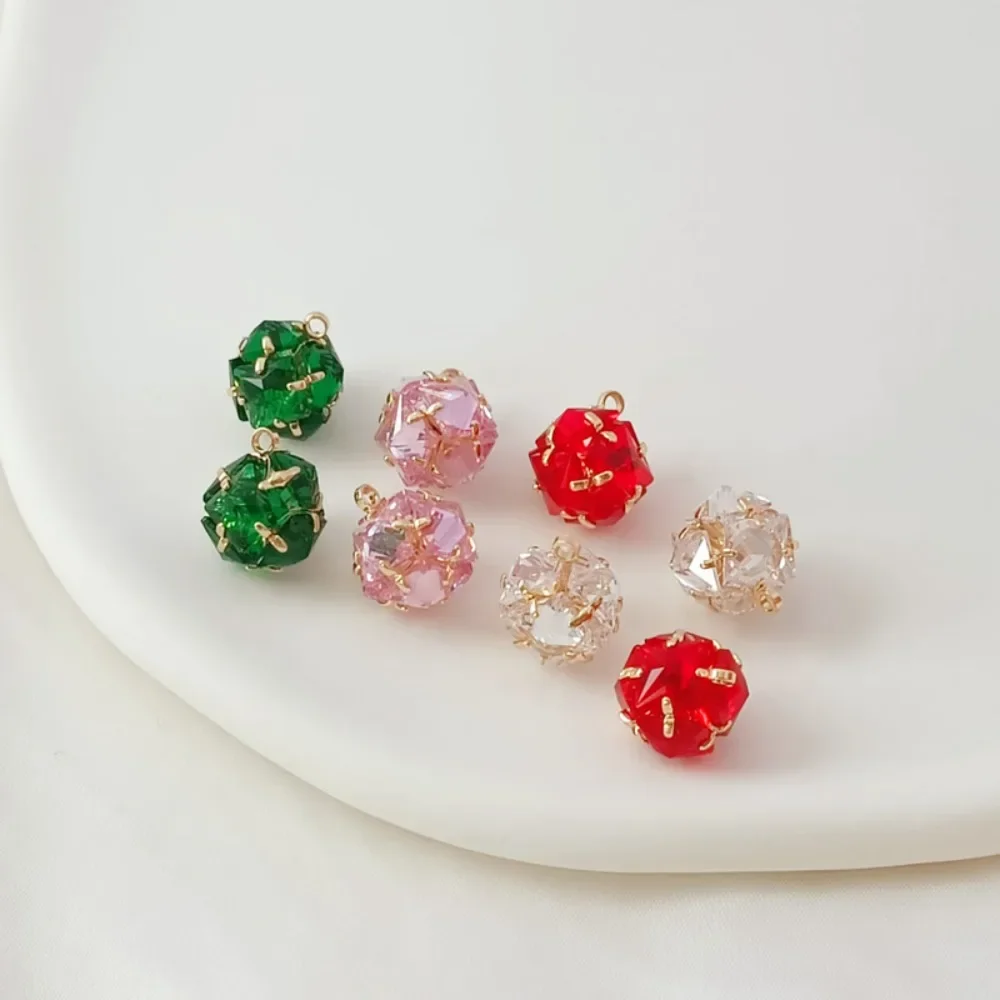 

14K Gold-plated Micro-inlaid Zircon Spherical Pendant, Diamond Ball Pendant, DIY Zirconium Jewelry Accessory Pendant