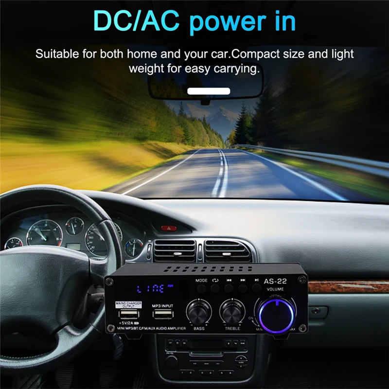 B03B-AS22 Hifi مضخم رقمي 30Wx2 2.0 قناة سيارة بلوتوث مكبر للصوت المنزل ستيريو مضخم الصوت استقبال