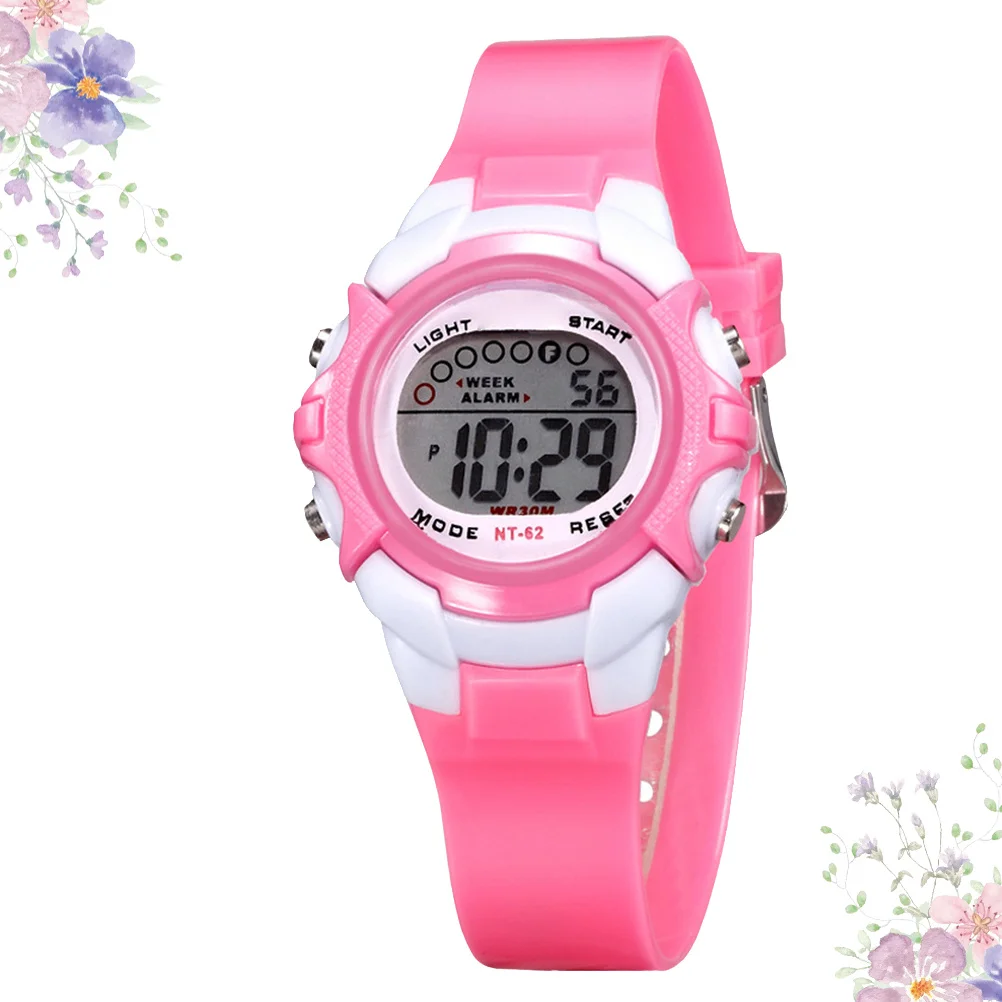 Orologio luminoso impermeabile per bambini rosa Orologio elettronico creativo per bambini Regalo di compleanno Studenti di moda Guarda il regalo di compleanno