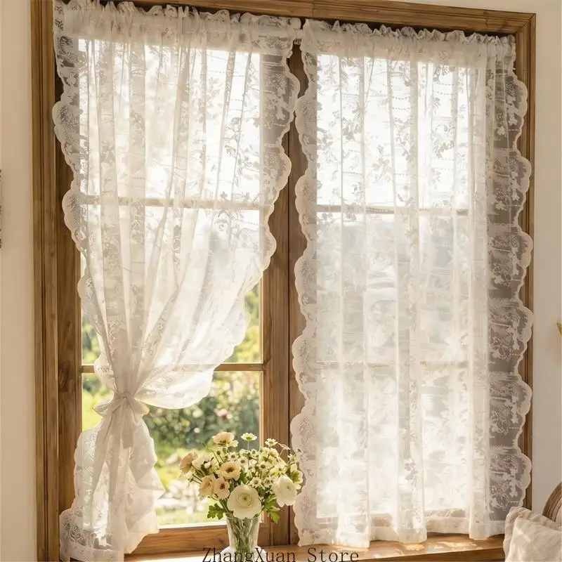 Schlafzimmer-Vorhang-Set, bestickte, transparente Bahnen für ruhige Privatsphäre, 3 x – Detail 5