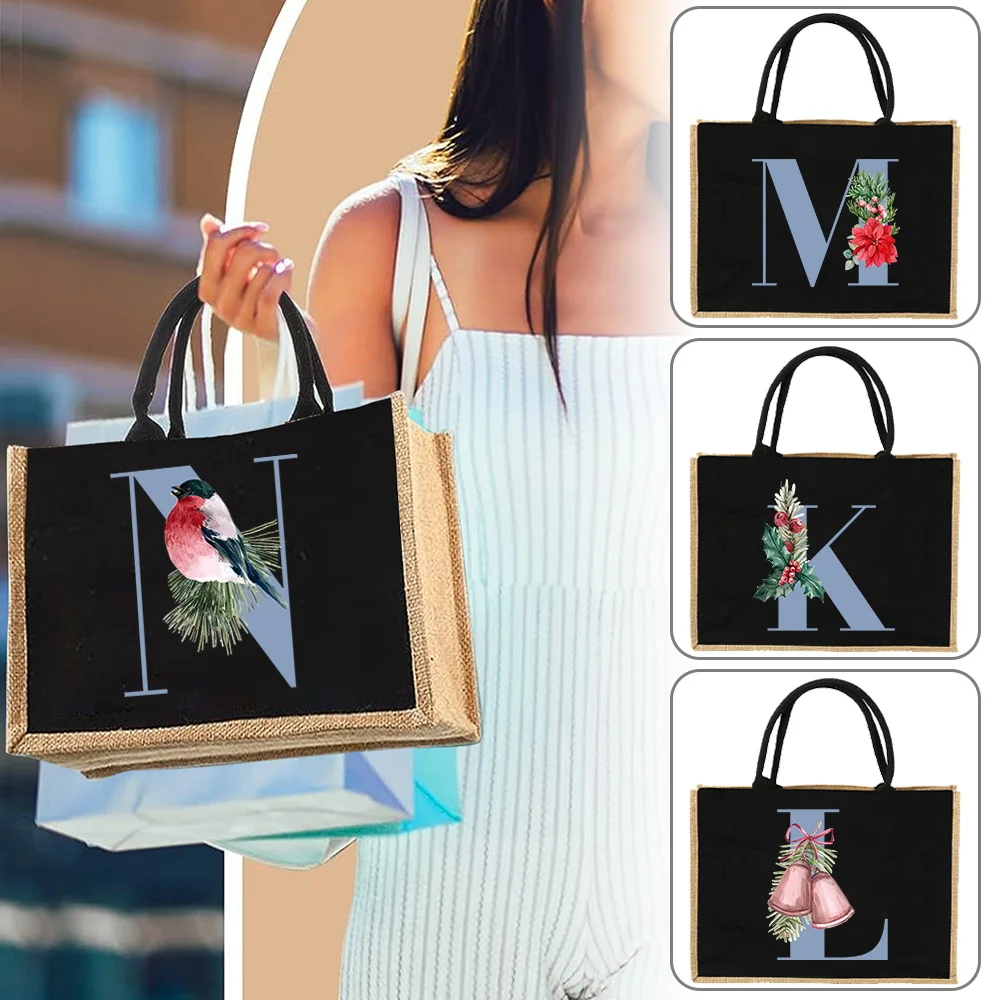 bolsa-de-ombro-feminina-bolsa-de-armazenamento-para-viagem-bolsa-de-juta-e-linho-bolsa-para-piquenique-bolsa-de-compras-bolsa-laminada-padrao-de-letras-azuis
