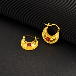 2CM Small Stud Earrings With Rhinestone Ethiopian Eritrean African Jewelry Girls #038