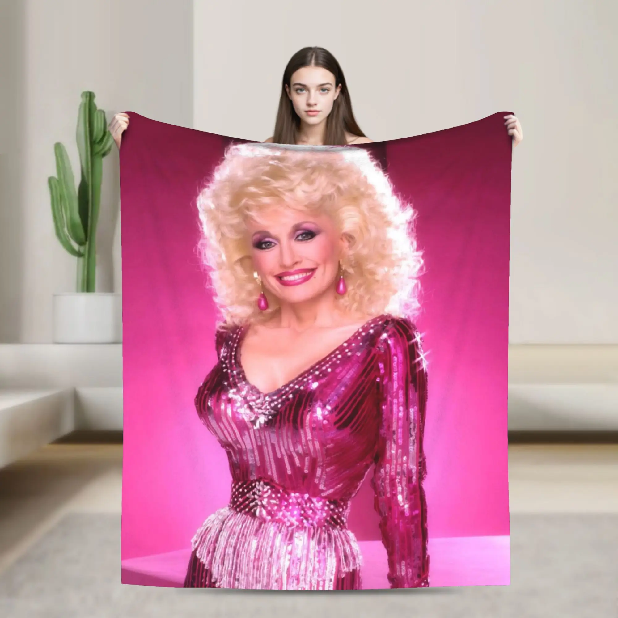 Dolly Parton 80s Singer Fleece Throw Blankets  Blanket for Sofa Travel Super Soft Bedding Throws