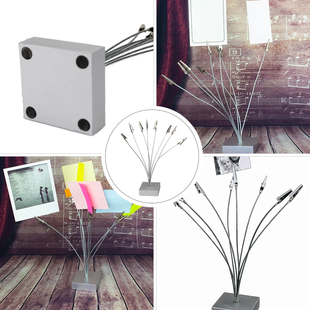 

Silver Multi-head Clip Photo Holders Paper Clips Display Hanger Picture Clamps Office