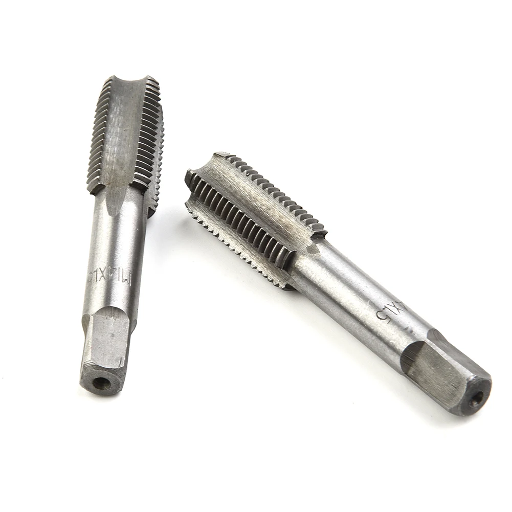 1 Pair Right Hand Thread Tap Straight Fluted Fine Threaded Metric Hand Taps 14 16 18 20 1.5mm Pitch High Speed Steel Tool