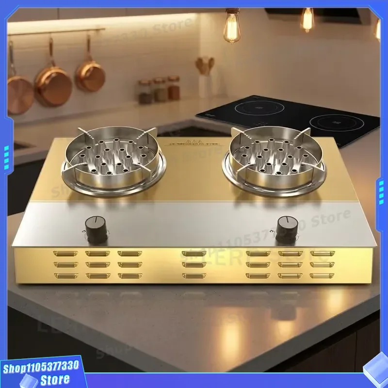 3000W Double Burner Electric Stove Plasma Flame Effect Desktop Cooktop Knob Control Household Kitchen Appliance New Energy