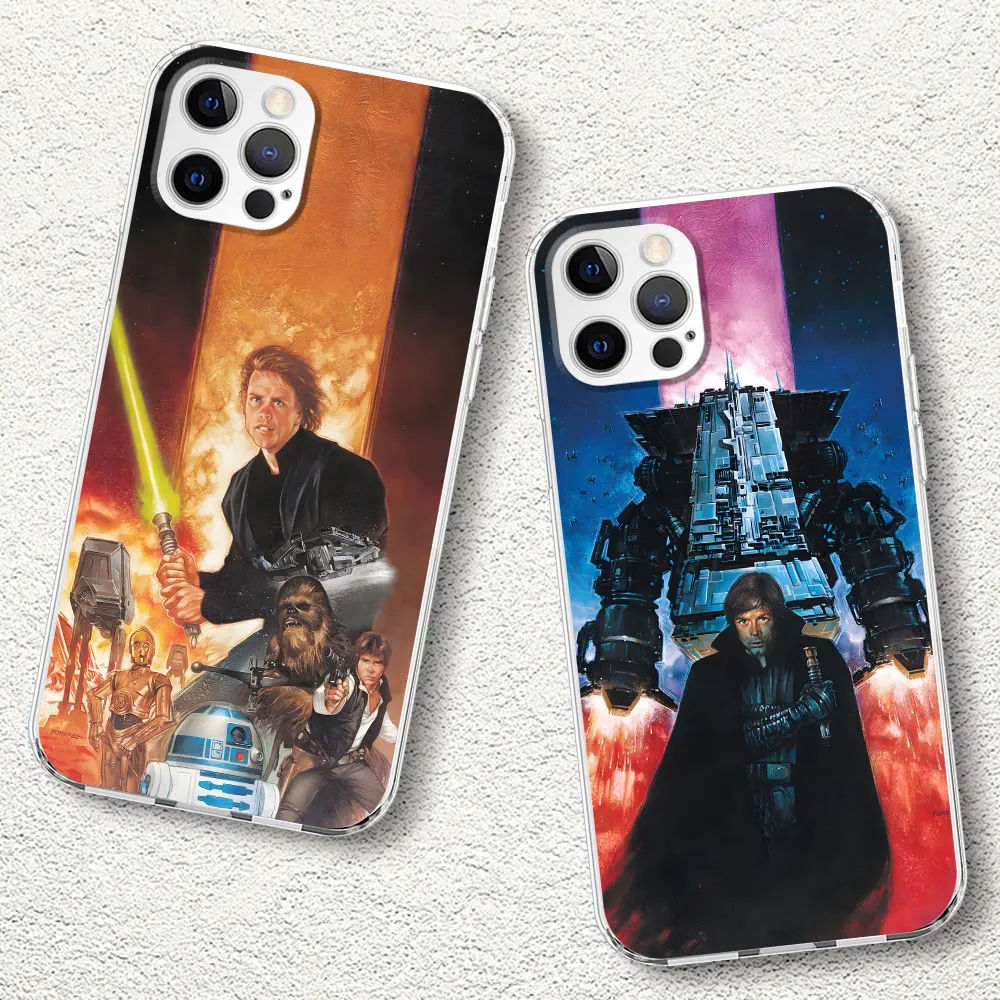 Anakin Darth Vader Luke Skywalker Case for Apple iPhone 11 15 Plus 13 12 Mini 7 8 X XS XR 14 Pro Max Transparent Silicone Cover