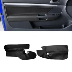 4Pcs For VW Golf 5 V MK5 2005 2006 2007 - 2010 only 3 doors Microfiber Leather Front 2 Doors Armrest Panel Cover Protective Trim