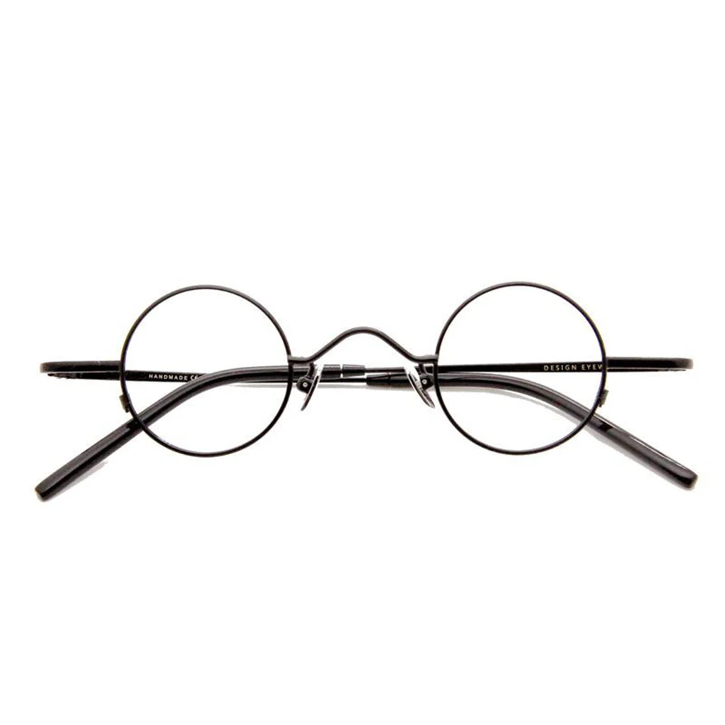 

Vintage Round Eyeglasses Frame with Nose Pads Portable Eyewear Frames