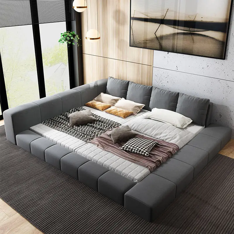 

Family, master bedroom parent child bed, modern simple double bed