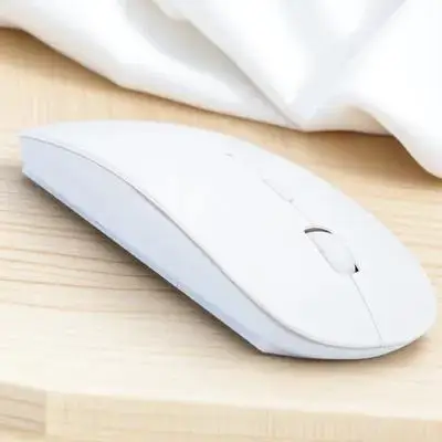 Wireless Mouse White 2.4 Ghz Elegant Ergonomic Battery Operated Nano Receiver Compatible Tablets Wireless Mouse