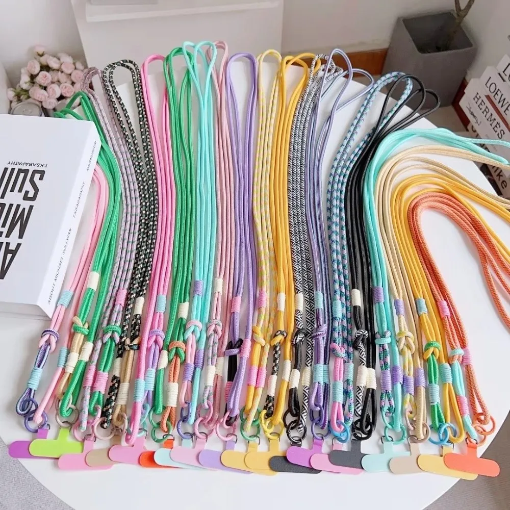 

Portable Multi-Functional Phone Lanyard Detachable Woven Mobile Wrist Strap Long Double Color Crossbody Strap Phone Accessory