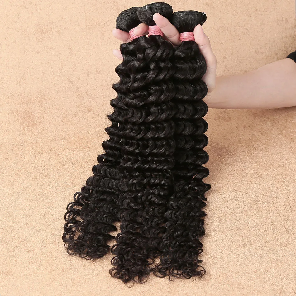 15A البورمية مجعد حزم الشعر البشري موجة عميقة الخام 1 3 4 صفقات الحزمة 100% غير المجهزة لحمة مزدوجة ملحقات نسج للنساء