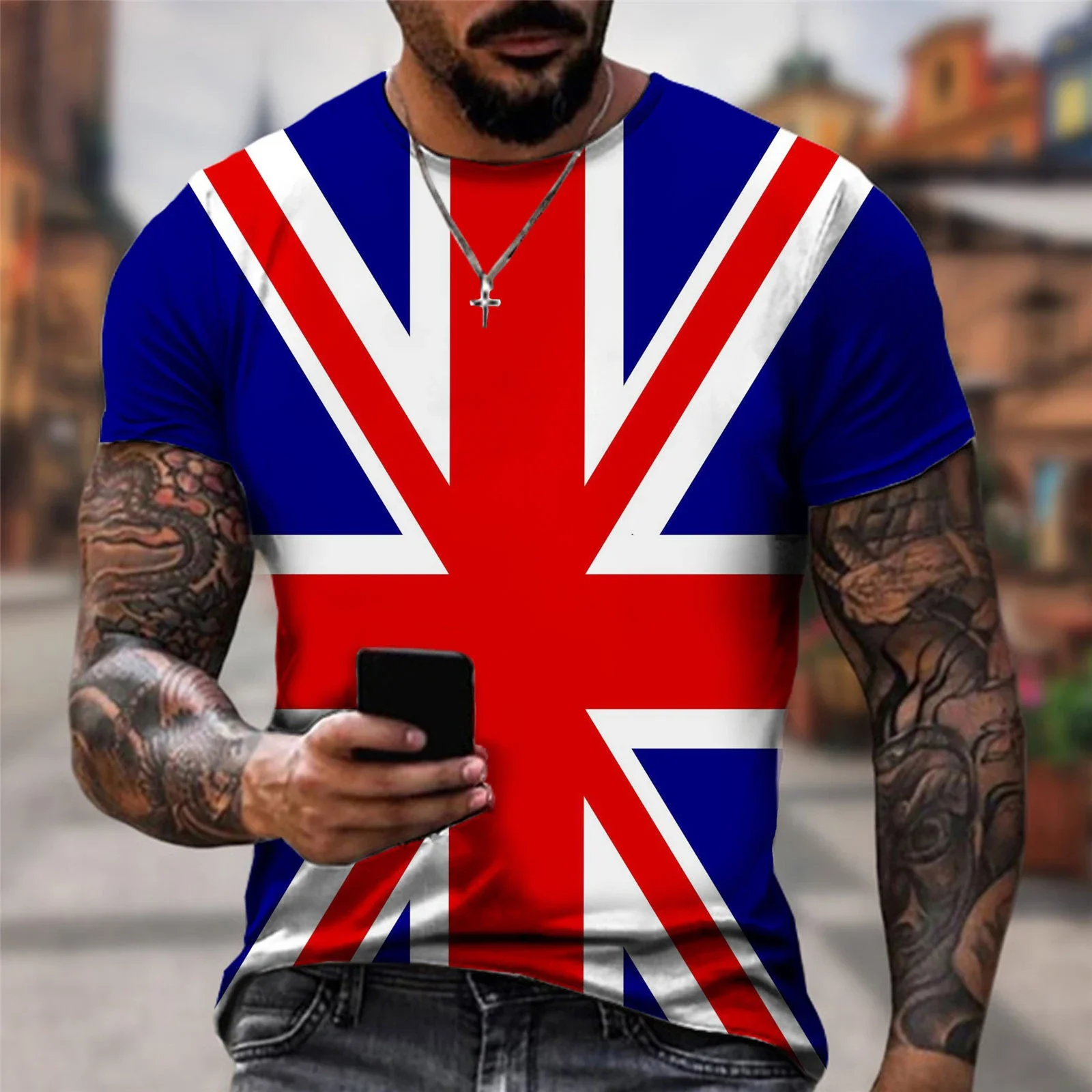 

England British Flag 3D Print T-shirt Summer Men Woman T Shirts Fashion Short Sleeve Oversized Harajuku Streetwear Kid Tees Tops