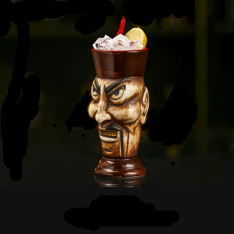 

470ml Hawaii Tiki Mugs Cocktail Cup Beer Beverage Mug Wine Mug Ceramic Easter Islander Tiki Mug Bar Tool Barware