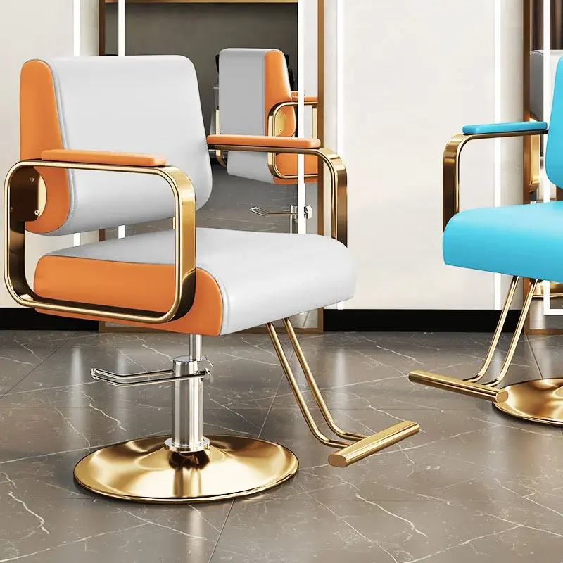 Professional Grade Padded Barber Chair Elegant Contemporary Salon Chair Rotating Home Silla Barbero Barbershop Equipment