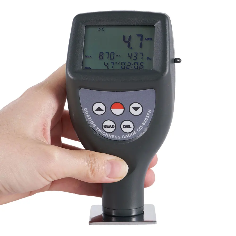 CM-8855 Coating Thickness Gauge Tester 99 Groups Data Memory 0~1250um F Magnetic Induction/NF Type Eddy Current