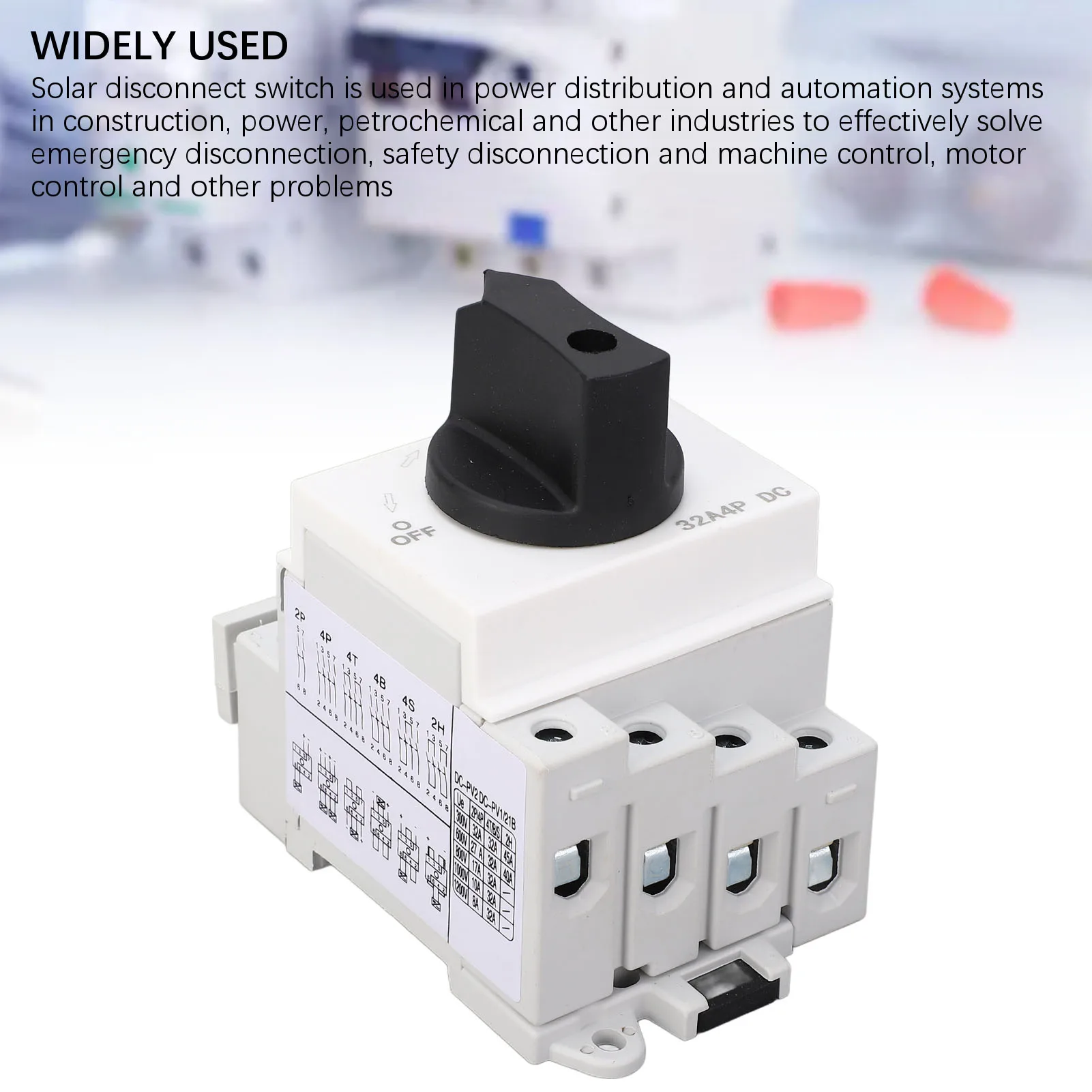 

PV Photovoltaic Isolator Photovoltaic Isolator Solar 4 Poles PV Disconnect Miniature Circuit Breaker 32A 1000V