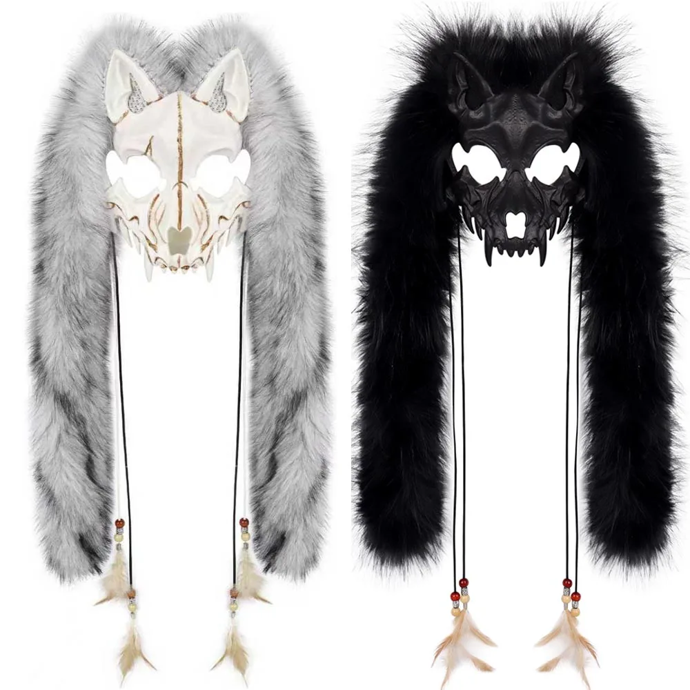 หน้ากากหัวสัตว์ขนฟู คิกูรุมิ คอสเพลย์ หน้ากากหัวสัตว์ หน้ากากจิ้งจอก สำหรับงานคาร์นิวัล ฮาโลวีน แต่งกายปาร์ตี้ อุปกรณ์ประกอบชุดแฟนซี