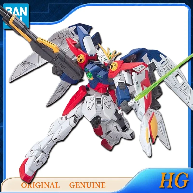 Bandai-Figuras originais do anime genuíno para crianças, WING Gundam ZERO, brinquedos para meninos e meninas, ornamentos modelo colecionáveis, HG XXXG-00W0