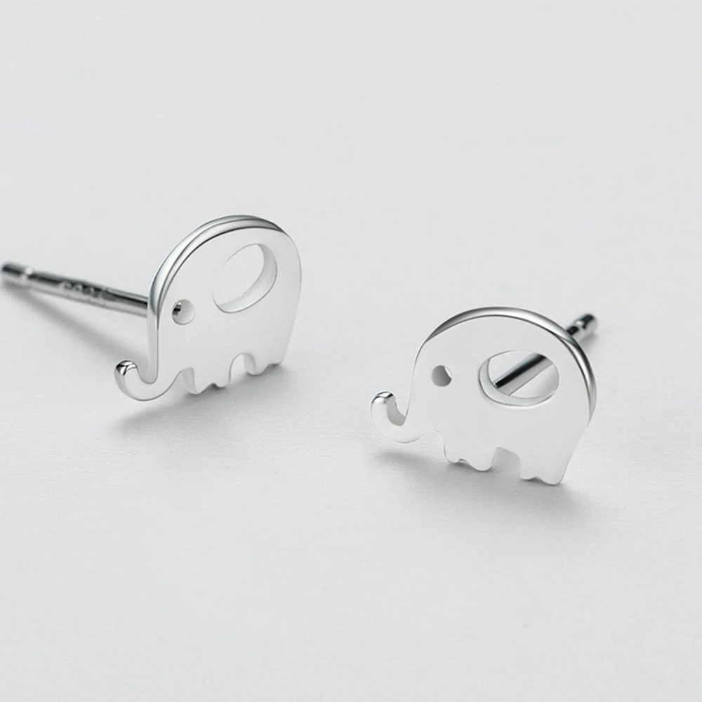 PuBang Fine Jewelry 925 Sterling Silver High Carbon Diamond Simple Elephant Stud Earrings for Women Engagement Gift DropShipping