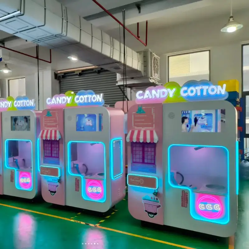 Commercial Semi Automatic Cotton Candy Machine Push Button Cotton Candy Vending Machine Automated Sweetness Cotton Candy Machine