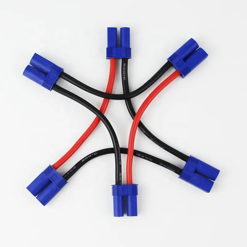 10 個 EC5 シリーズ 12AWG 100 ミリメートルシリアルワイヤーコネクタオス - メスプラスチック RC ドローンや飛行機用リポバッテリー充電器